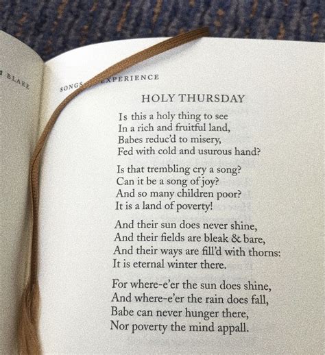 holy thursday songs of experience poem
